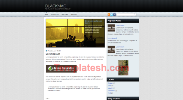 black mag blogger template