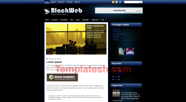 black web blogger template