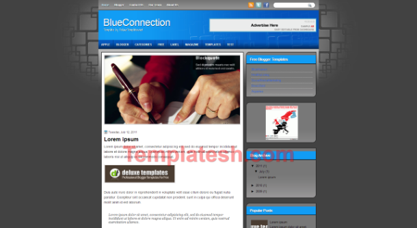 blue connection blogger template