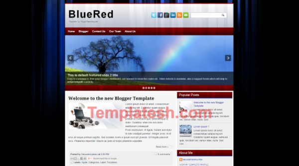 blue red blogger template