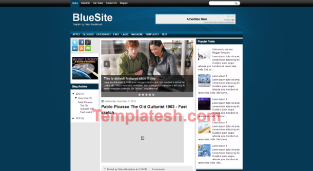 blue site blogger template