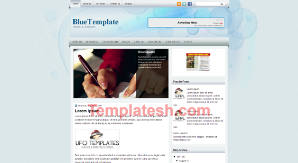 blue template blogger template