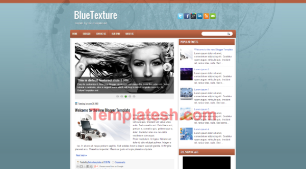 blue texture blogger template