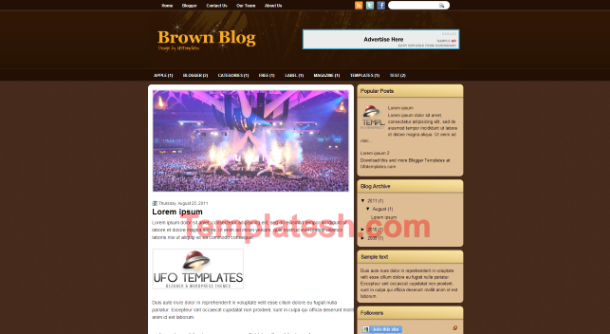 brown blog blogger template