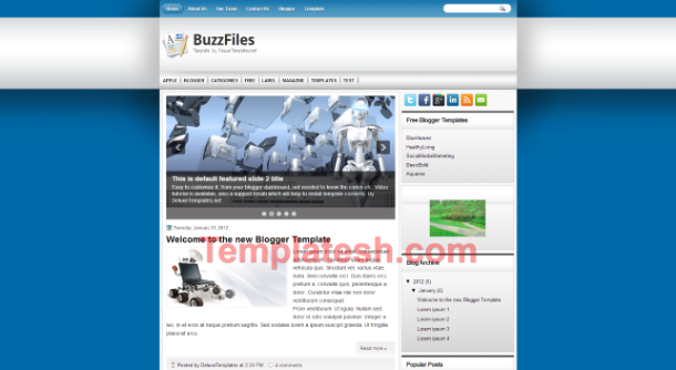 buzz files blogger template