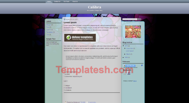 calibra blogger template