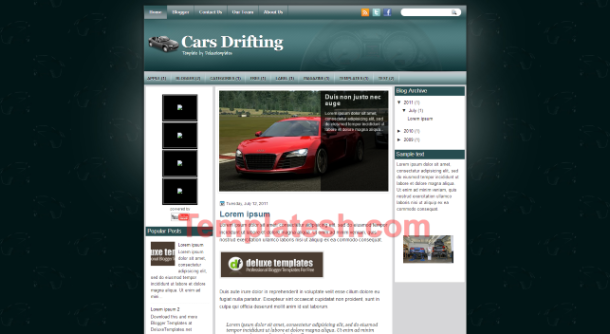 cars drifting blogger template