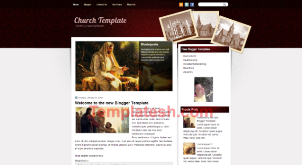 church blogger template