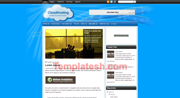 cloud hosting blogger template
