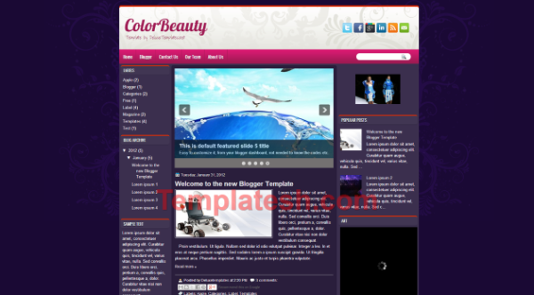 color beauty blogger template