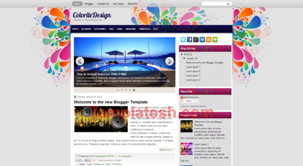 colorite design blogger template