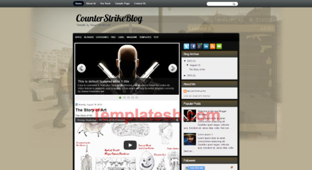 counter strike blog blogger template