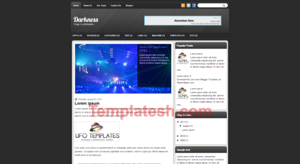 darkness blogger template