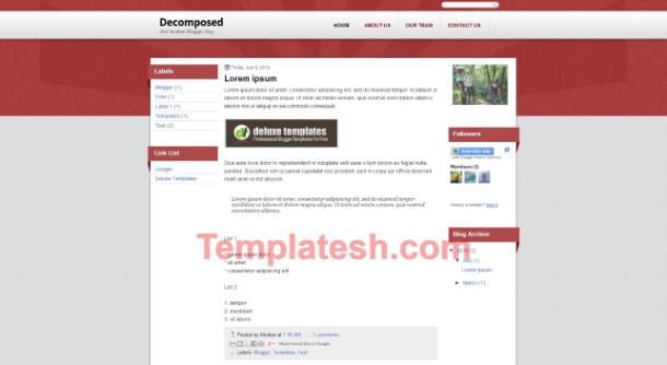 decomposed blogger template