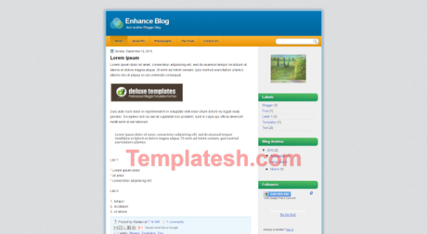 enhance blog blogger template