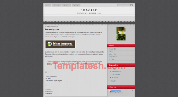 fragile blogger template