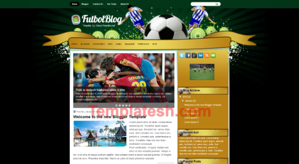 futbol blog blogger template