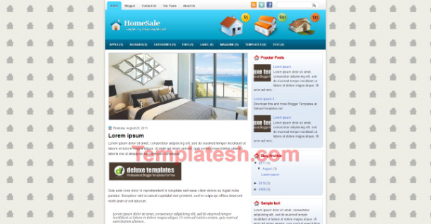 home sale blogger template