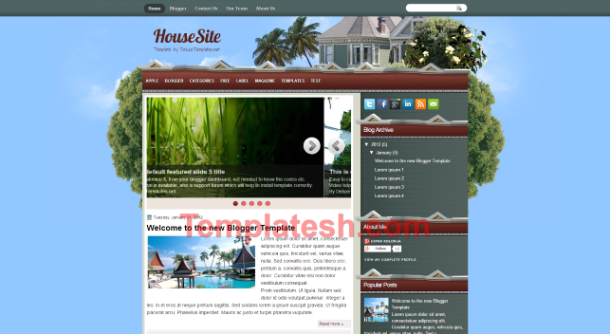 house site blogger template