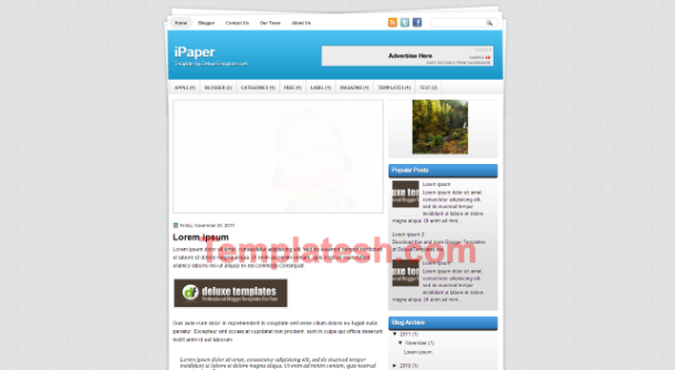 i paper blogger template