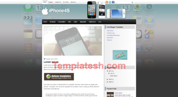 iphone 4s blogger template