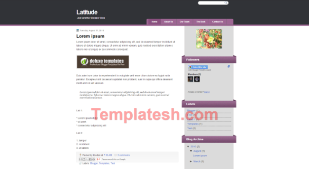 latitude blogger template