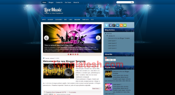 live music blogger template