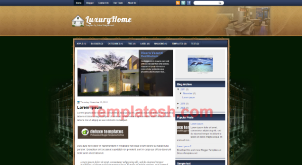luxury home blogger template