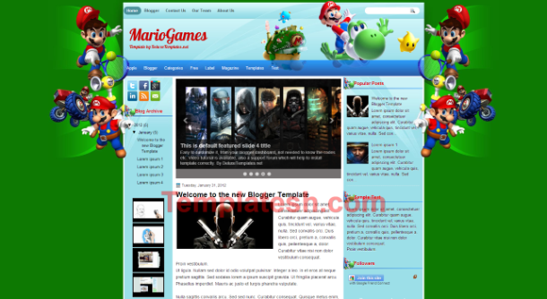 mario games blogger template