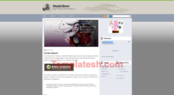 music show blogger template