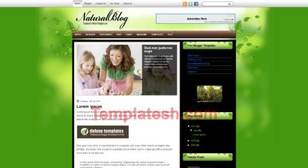 natural blog blogger template