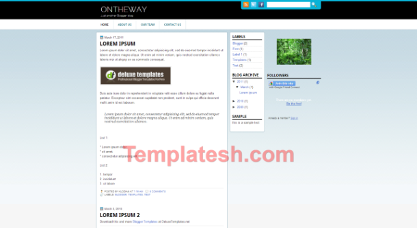one the way blogger template