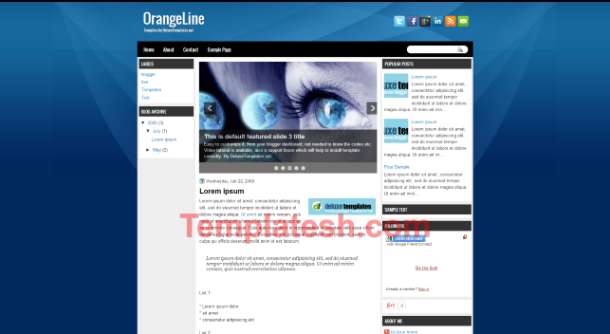 orange line blogger template