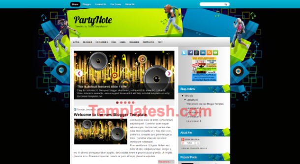 party note blogger template