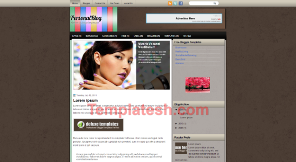 personal blog blogger template