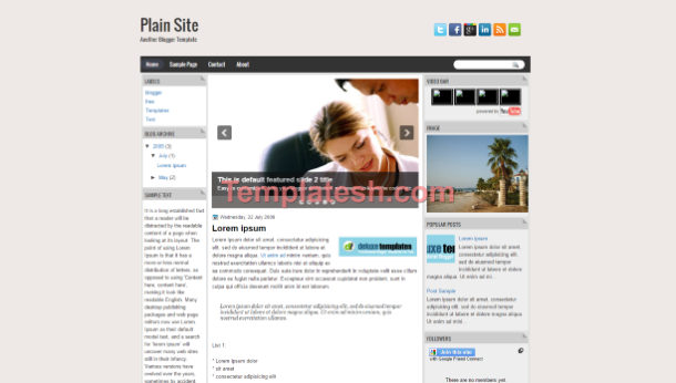 plain site blogger template