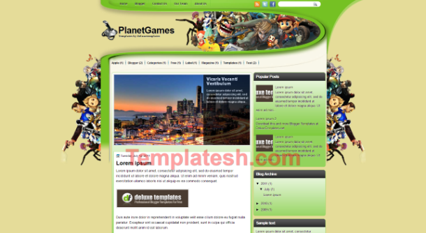 planet games blogger template