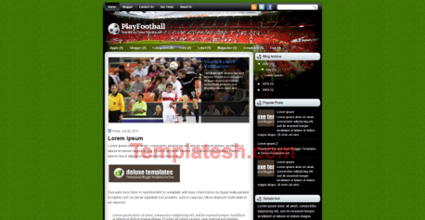 play football blogger template