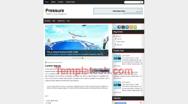 pressure blogger template