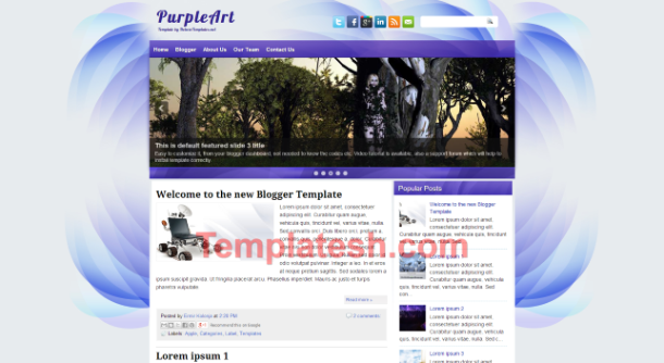 purple art blogger template