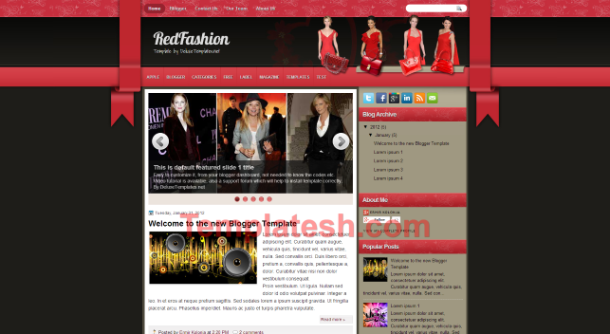 red fashion blogger template