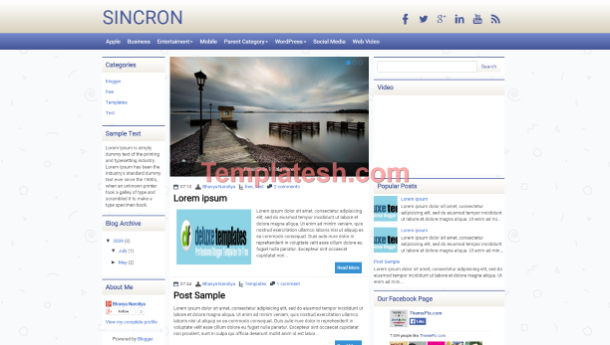 sincron blogger template