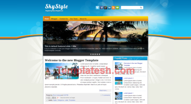 sky style blogger template