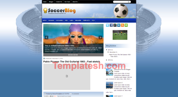 soccer blog blogger template