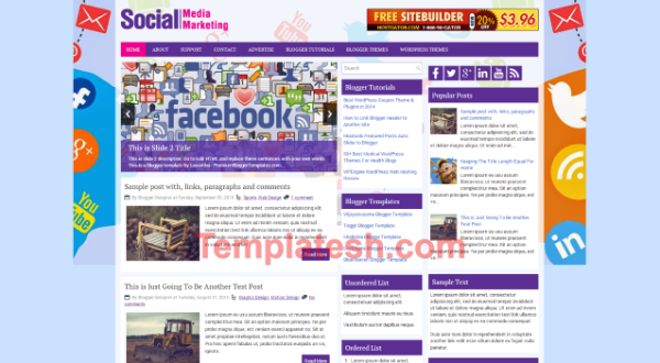 social media marketing blogger template