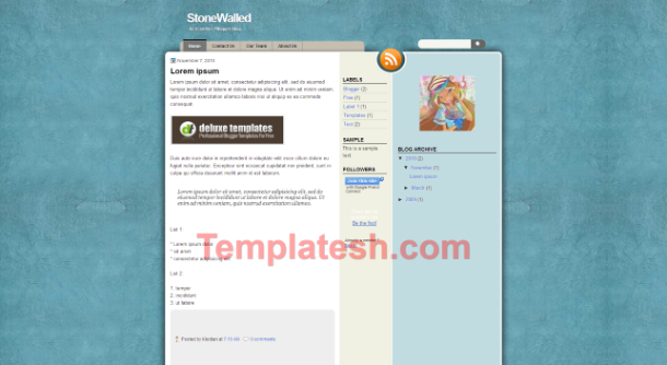stone walled blogger template