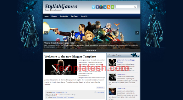 stylish games blogger template