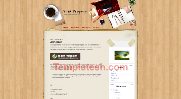 task program blogger template