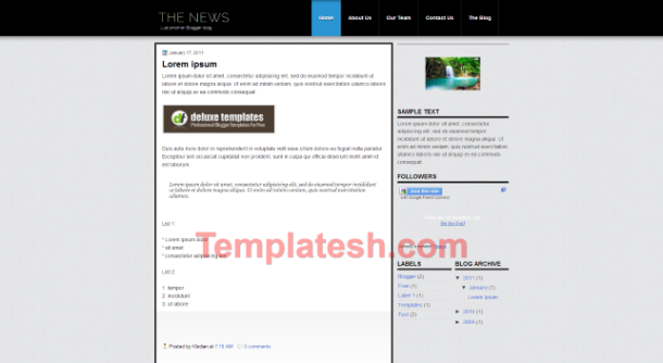 the news  blogger template