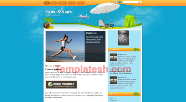 travel and tours blogger template